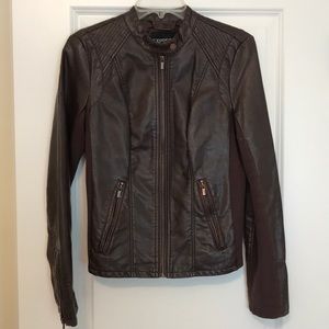 Brown faux leather jacket